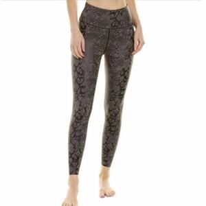 AR-33 Python Snake Print High Rise Crop Leggings Sz Small